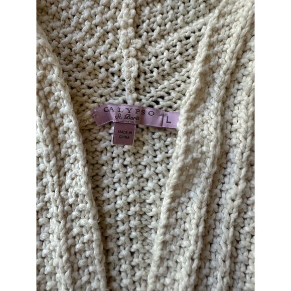 Calypso St Barth womens large chunky beige knit cardigan - Picture 3 of 4